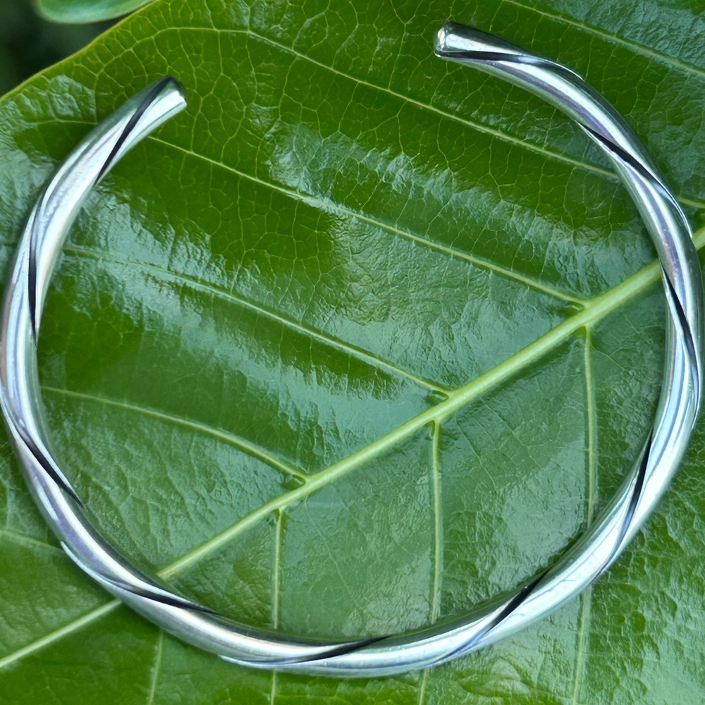 Georg Jensen Silver Twisted Bracelet bangle cuff